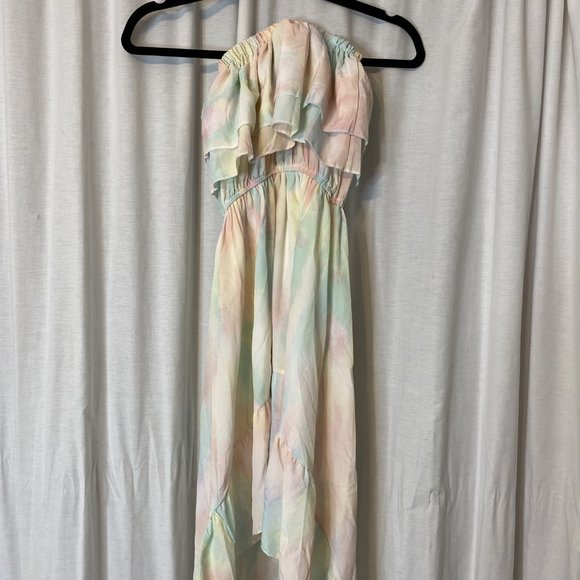 3/$20 - Strapless Rainbow Pastel High-Low Dress - Size S, Fun and Flowy - Picture 5 of 7